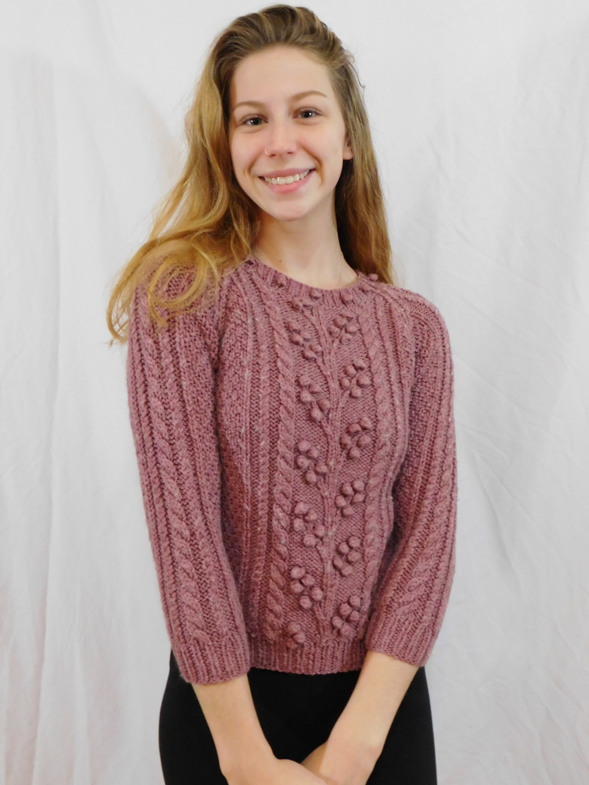 popcorn stitch sweater