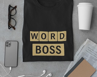 Word Boss T-Shirt: Scrabble Tee - Gift for Scrabble Players