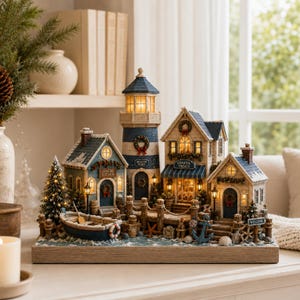 Lighthouse Christmas Village - Etsy