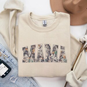 Comfort Colors® Hunting Mama T-Shirt, Camo Mama Shirt, Mother's Day Gift, Camouflage Mama T-Shirt, Varsity Mama Shirt, Retro Mam Shirt image 8