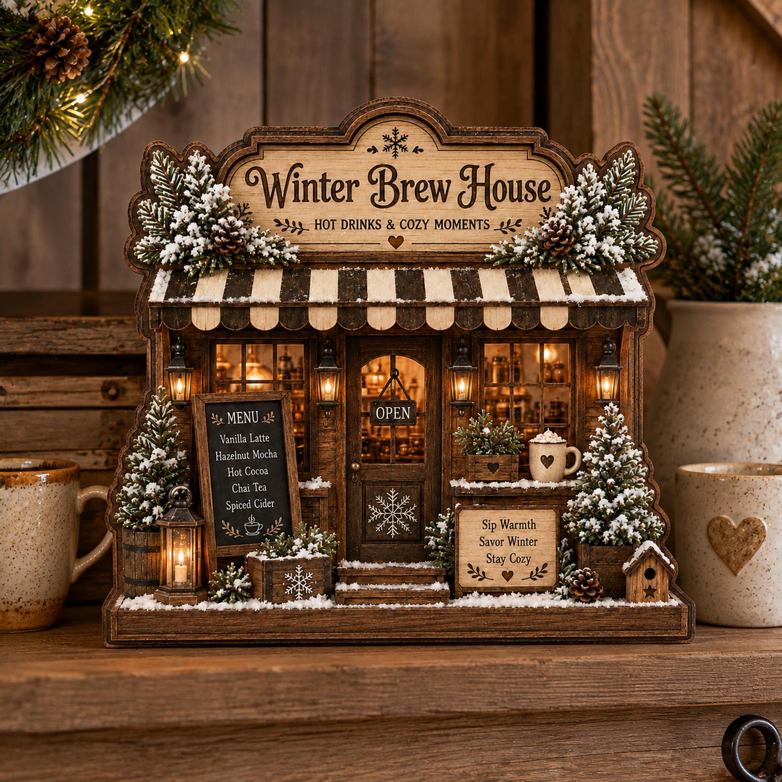 Christmas Village Coffee Shop - Etsy