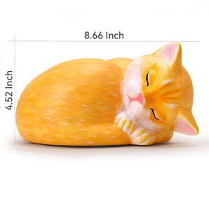 Tolopet Orange Cat Urn – Personalized Pet Loss Memorial, Custom Painted Cremation Burial Casket, Unique Ashes Holder Remembrance Gift