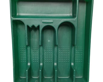 Rubbermaid Kitchen Drawer Organizer Utensil Tray Holder Green Plastic SHOWS WEAR