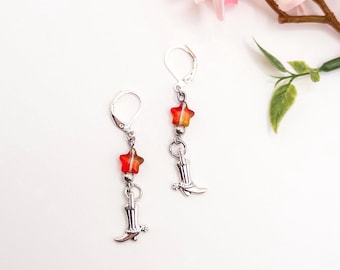 Boucles d'oreilles étoile pour bottes de cow-boy faites à la main - Western Country Jewelry S925