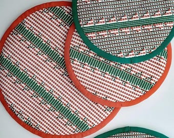 Spring Cotton Knit Round Seat Cushion - Non Slip Tatami Bay Window Pad for High Chairs Stools Floor