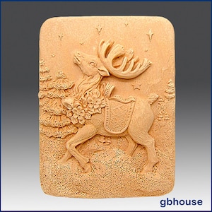 Prancer Reindeer Silicone Soap Mold – Christmas Holiday Embossed Deer Design | MP CP HP Soap Making
