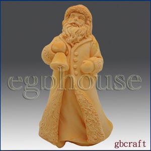 St. Nicholas with Bell Silicone Mold – 3D Soap & Candle Mold for Christmas Crafts | Santa Claus Figurine Mold | Holiday Resin, Plaster Mold