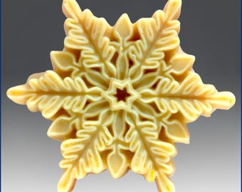 Snowflake Silicone Soap Mold – 2D Winter Mold for Handmade Soap, Wax, Resin | Christmas Craft Mold | Snowflake No.9