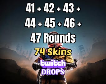 Rust Twitch Drops | 74 Skins | Rounds 41 + 42 + 43 + 44 + 45 + 46 + 47 | Fast Delivery | Digital Pack