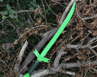 Épée d'herbe verte faite main, accessoire de cosplay de collection de Finn