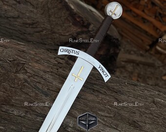Épée des Templiers gardiens de la foi : réplique décorative faite main