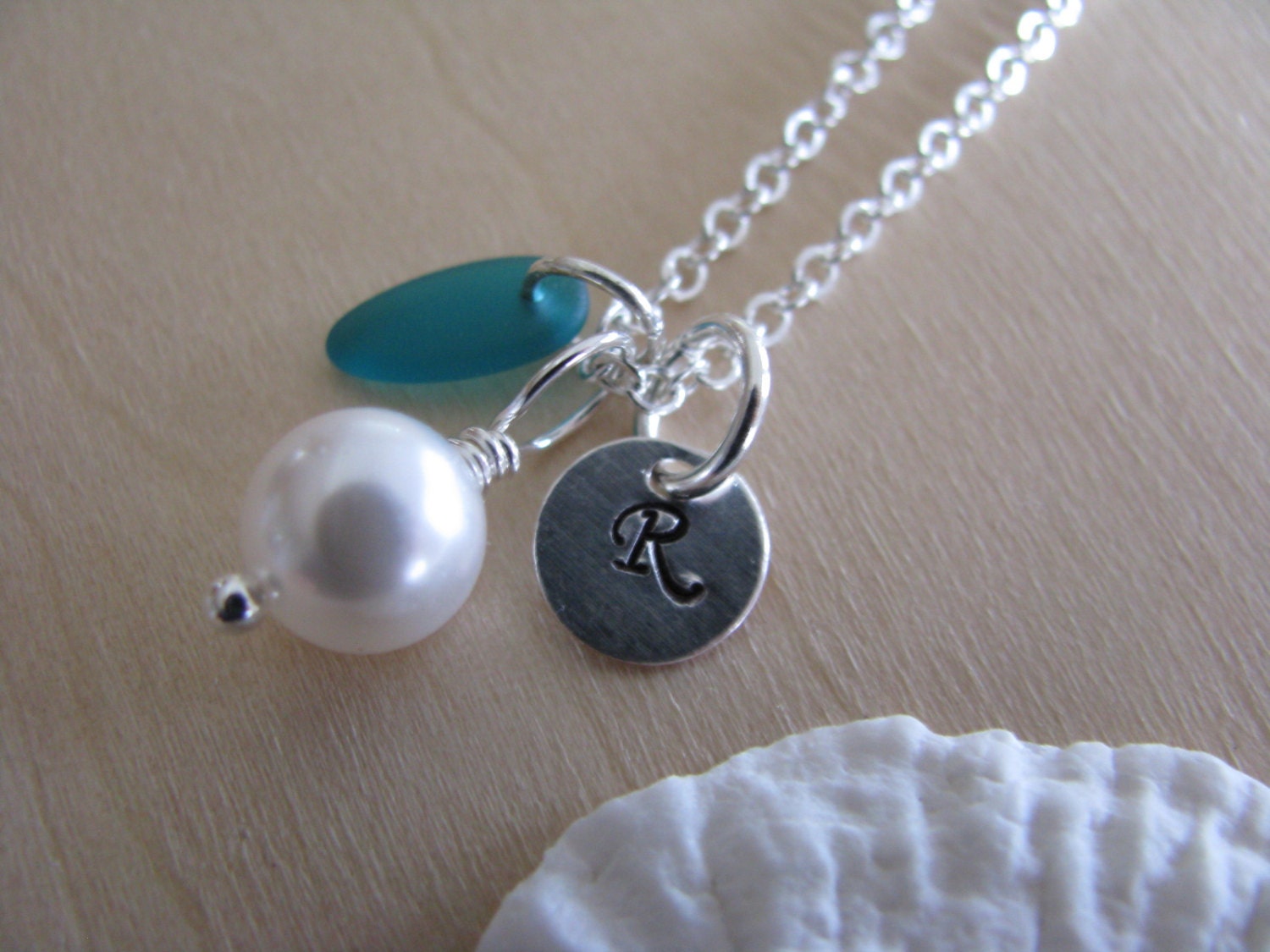 Teal Leaf Custom Monogram Personalized Bridesmaid Gift - Etsy