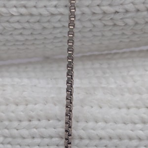 Vintage Italian Sterling Silver Box Chain Necklace, Classic 925 Silver Chain, 18 Inch Minimalist Everyday Jewelry, 1990s