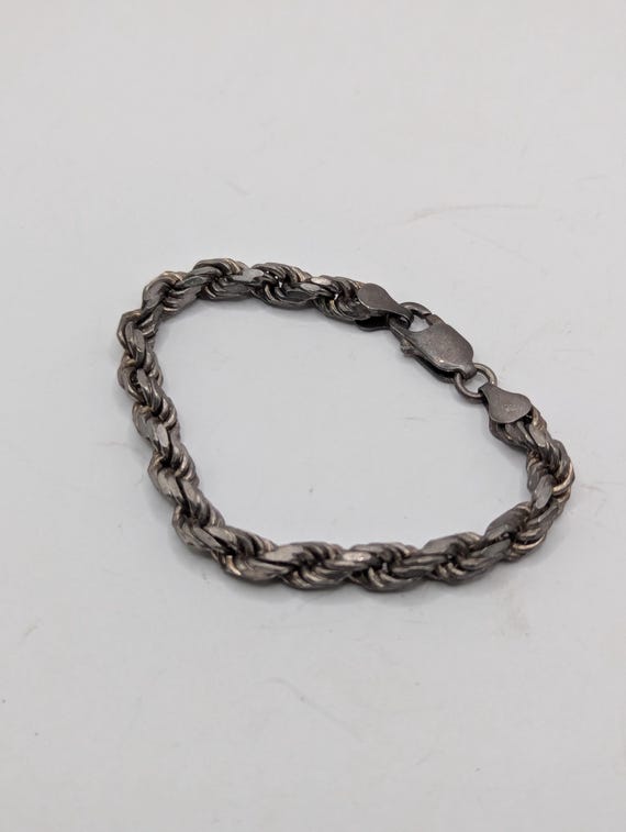 Vintage Milor Sterling Silver Rope Bracelet - Italian 925 Silver