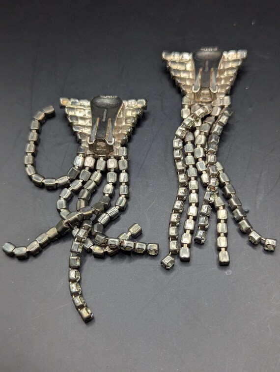 1950s Rhinestone Waterfall Clip Earrings: Ruby Re… - image 6