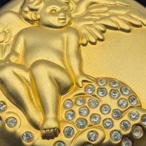 Rare 1999 Estée Lauder September Angel Compact -Mint Condition - Crystal Cherub Heaven Series - Vintage Luxury Beauty