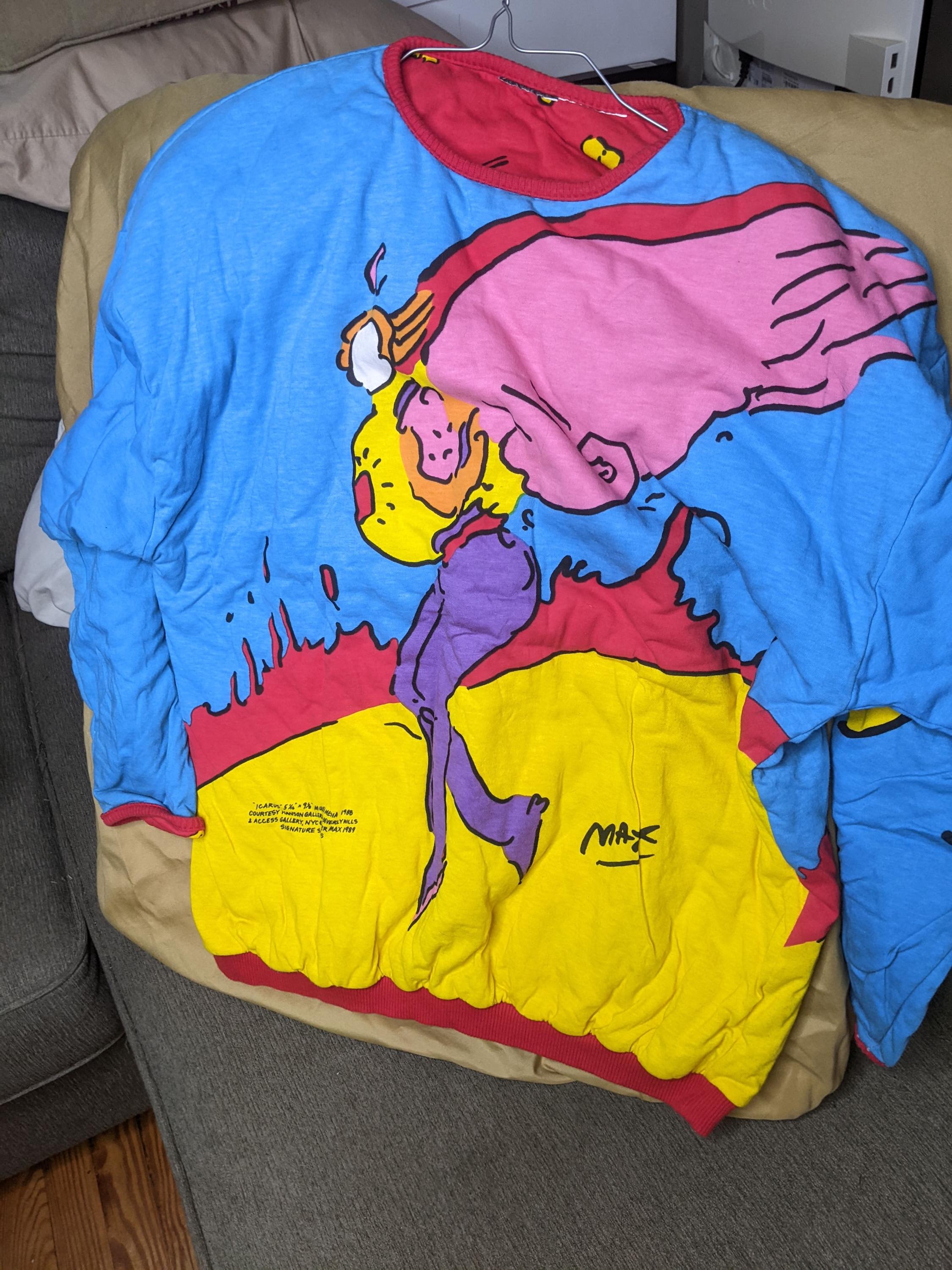 Rare Peter Max Neomax (double Sided) Vintage Sweatshirt Circa 1987