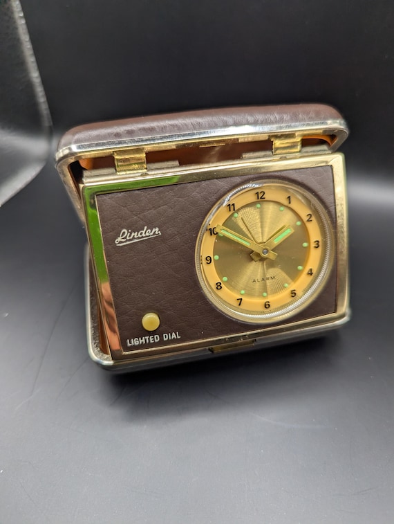 Vintage Linden Travel Alarm Clock: Mid-century Modern Japanese