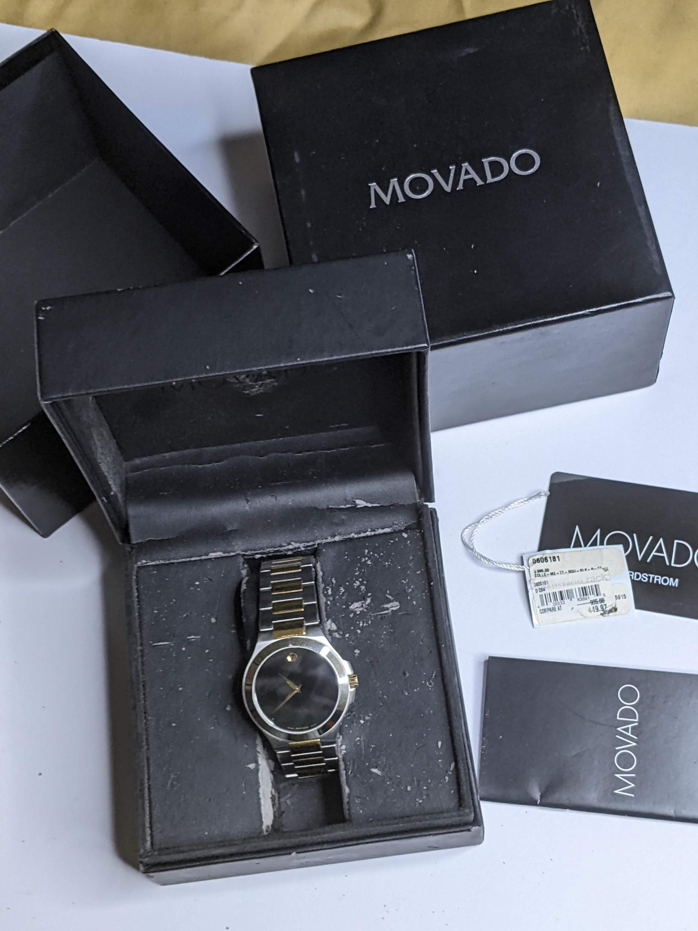 Swiss Movado watch-Original box and display case. Movado Watch Box - Etsy main image 4