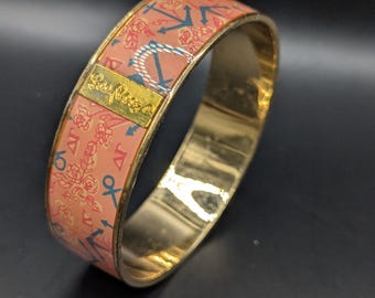 Vintage Lilly Pulitzer Emaille Armreif Armband Coral Pink Anker Rosen Preppy Palm Beach Style