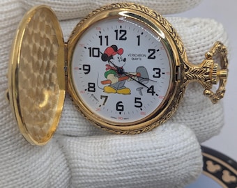 1990's Verichron Mickey Unlimited Pocket Watch- Vintage Disney