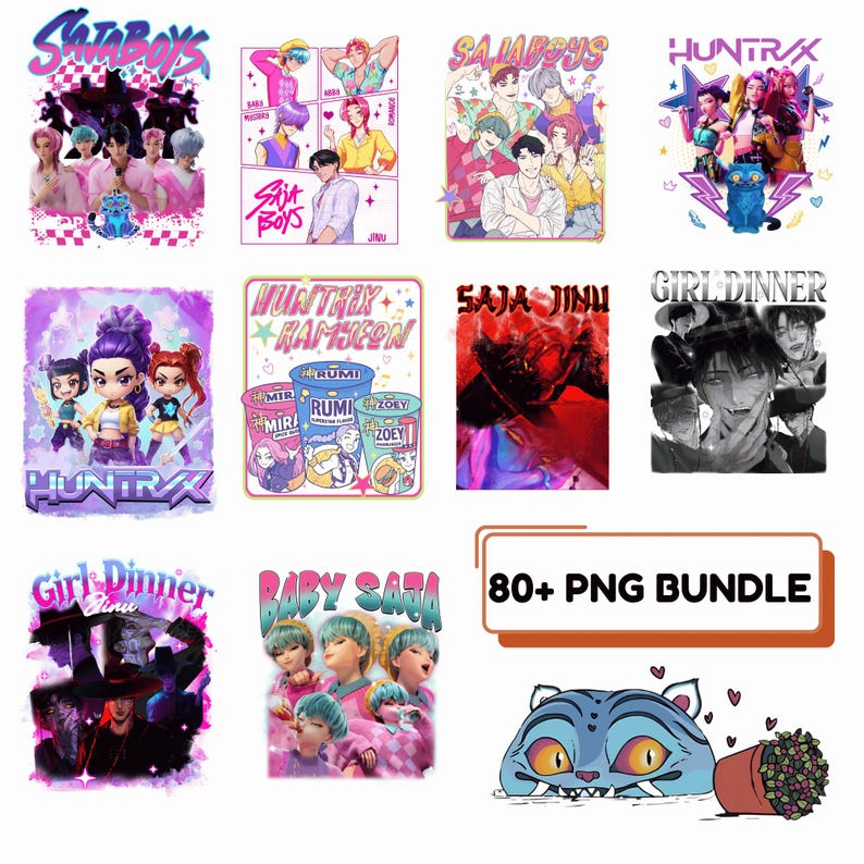 80+ K-pop Style PNG Bundle, Derpy Alien, Saja Boys Clipart, Digital ...