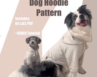 DIY Dog Hoodie Sewing Pattern PDF – Raglan Hooded T-Shirt (S~3XL)