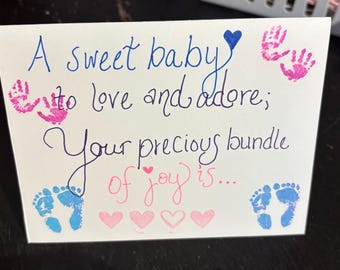 Cartes de révélation du sexe du bébé (lot de 10)