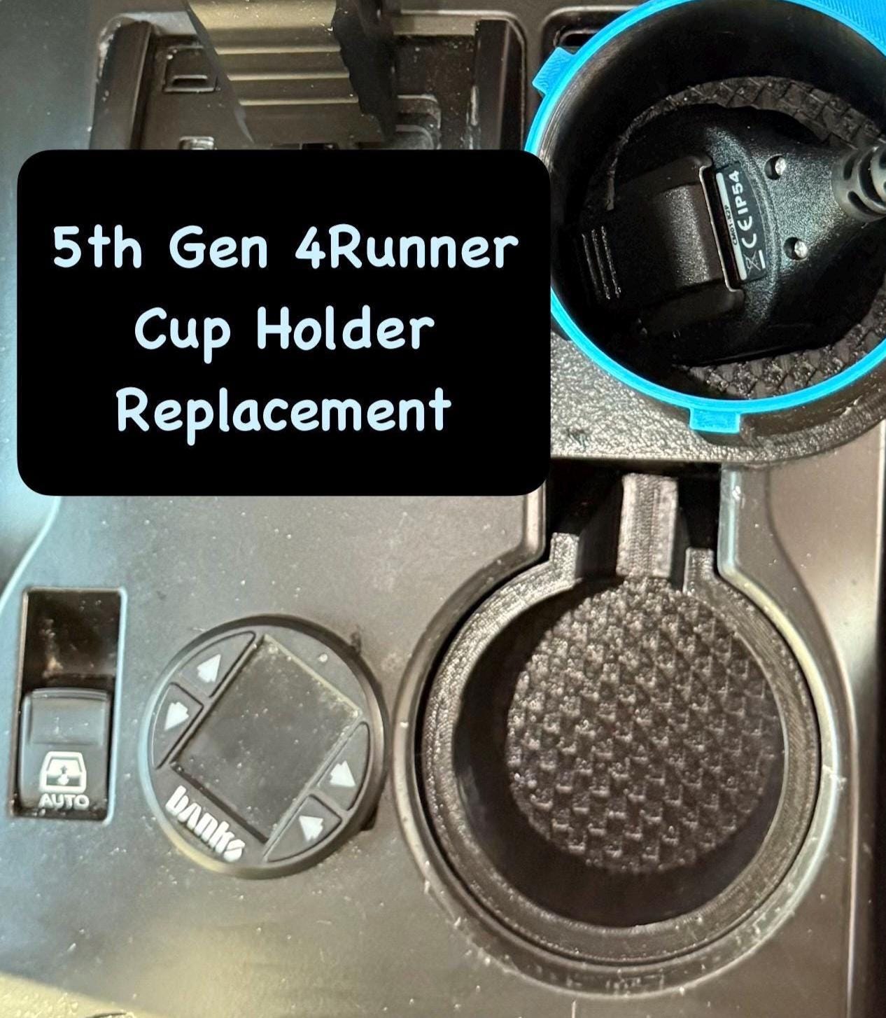4Runner 5th Gen Replacement Cup Holder Insert: PETG, Cup Holder Closest to Console (2010-2024) - Cup holder insert for vehicles