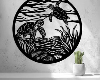Sea Turtle Wall Art: Lightweight 2D Decor
