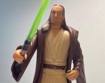 Vintage Qui-Gon Jinn – Star Wars Episode I – Loose Complete w/ Lightsaber & Force File