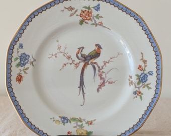 Theodore Haviland Limoges Salad Plate, Antique 1920s Birds of Paradise Porcelain