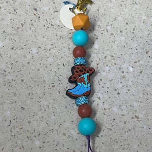 Blue Cowboy Boots Keychain