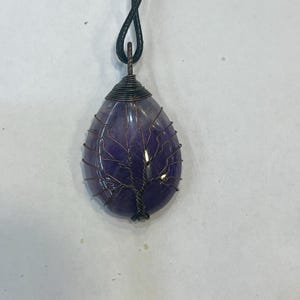 Amethyst, Mondstein & Rosenquarz Edelstein Halskette