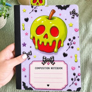 Set de regalo de Halloween para lectores / Marcapáginas Manzana envenenada + Cuaderno rayado / Regalo para lectores