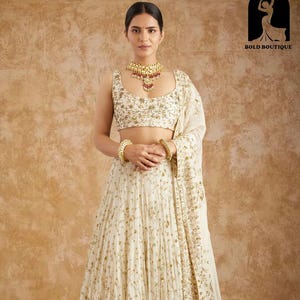 Fantastic off white color Ready to Wear Lengha Choli Function Lahanga Choli  Party Wear Lehenga Choli Custome Made lehnga Indian Wedding