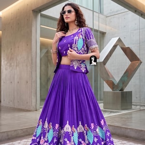 purple indo western dress for women Beautiful Purple Indo-western Georgette Gown
