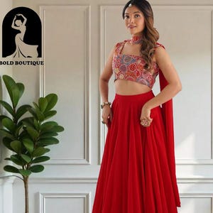 Attractive Red Lehenga Choli Wedding Function Lehenga Choli party wear reception function chaniya choli lehengas for girls ghagara choli