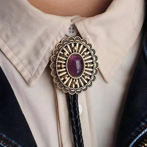 Western Cowboy Necktie, Handmade Bola BOLO Tie, Handcrafted Men&#39;s Bolo Tie, Gifts for Him, Leather Cowboy Necktie, Mens Bola BOLO Tie Gift