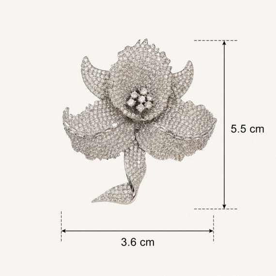 Handmade Orchid Brooch,  Antique Inspired Luxury Pin, Gemstone Wedding ,2-3 week will be restock soon View 3