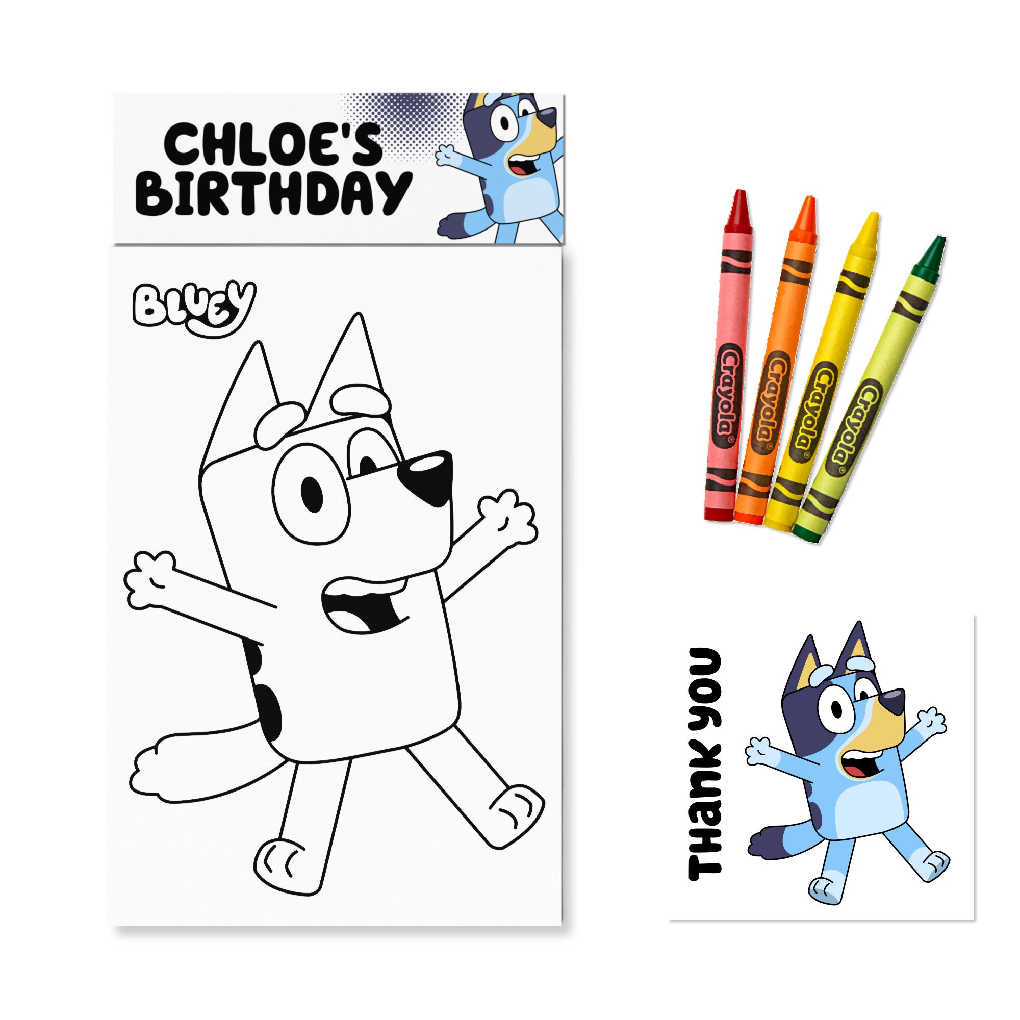 Bluey Party Favors Bluey Birthday Coloring Packs Coloring - Etsy
