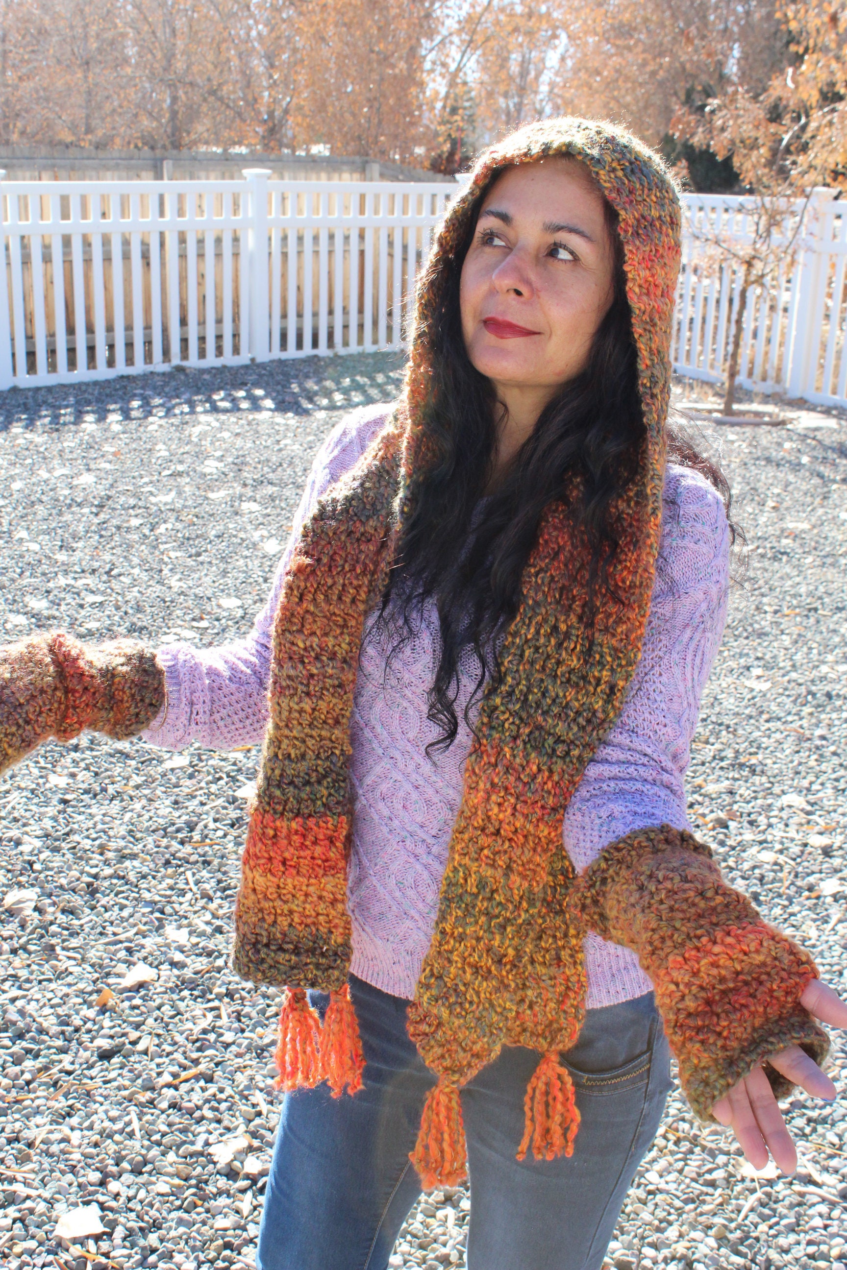 Harvest Hooded Scarf - Etsy Harvest Hooded Scarf - Etsy