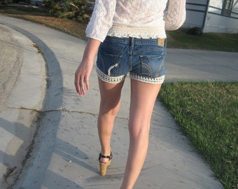 Lace Hollister Shorts w/ Pearls
