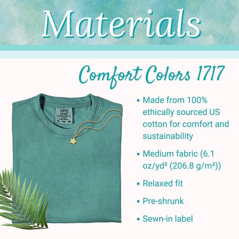 Comfort Colors Materials Listing