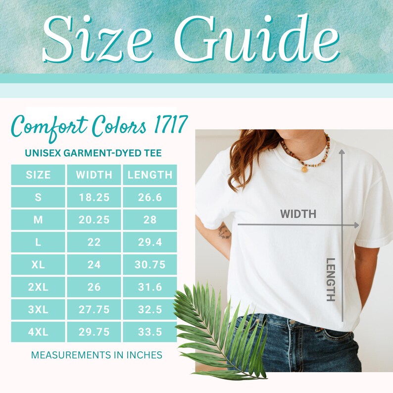 Comfort Colors Size Chart
