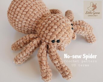 Spider Crochet Pattern Easy Amigurumi PDF Tutorial (No-Sew Design)