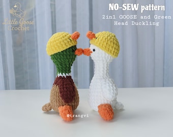 No-Sew Goose & Duck Amigurumi Crochet Pattern – Easy 2in1 (PDF Pattern)