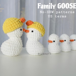 No-SEW Family GOOSE crochet pattern -Easy Amigurumi Tutorials for all levels-littlegoosecrochet