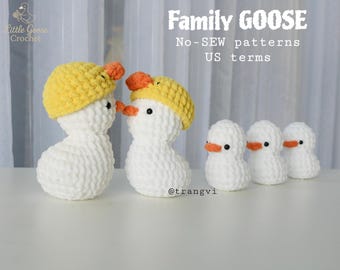 No-SEW Family GOOSE crochet pattern -Easy Amigurumi Tutorials for all levels-littlegoosecrochet