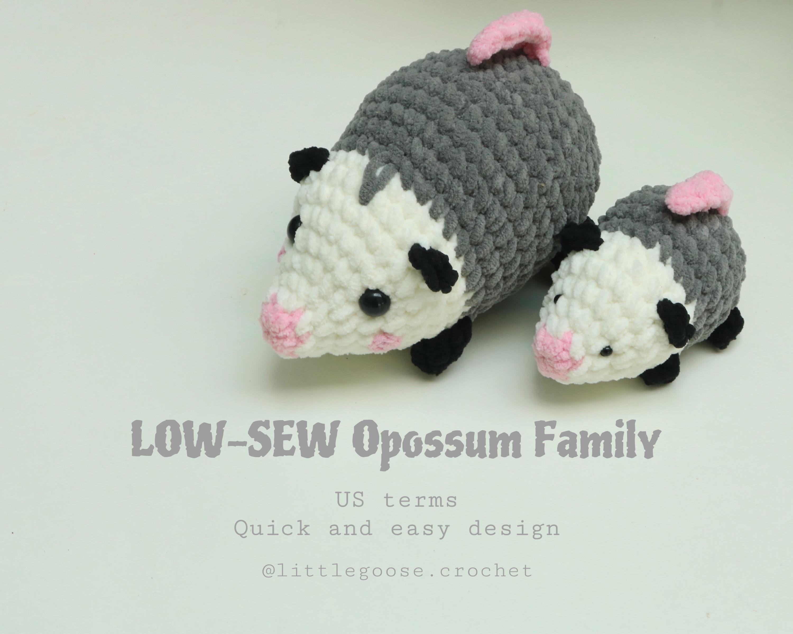 39 Opossum Crochet Patterns for Cute, Quirky Amigurumi Projects 3 Low Sew Opossum Crochet
